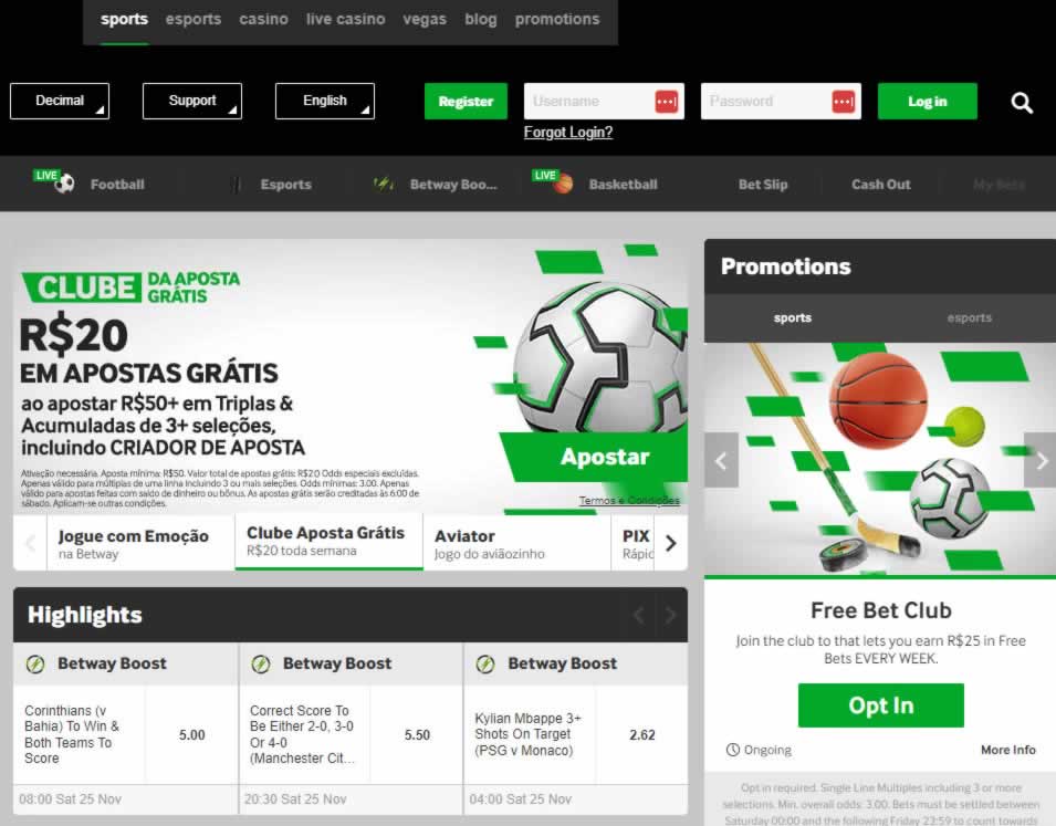 A seção de apostas esportivas ao vivo é rica em recursos e intuitiva, com diferentes tipos de apostas nos principais eventos do mercado e até mesmo em eventos menos conhecidos.